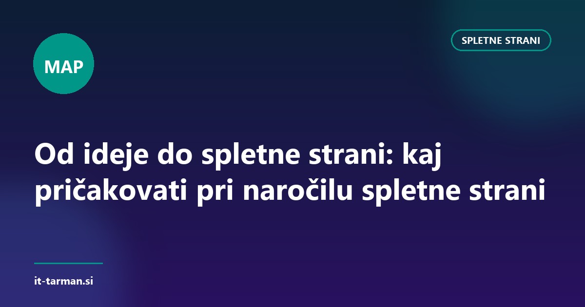 Od ideje do spletne strani: kaj pričakovati pri naročilu spletne strani